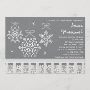 Silver Snowflake Mobile Baby Shower-uitvindingen Kaart