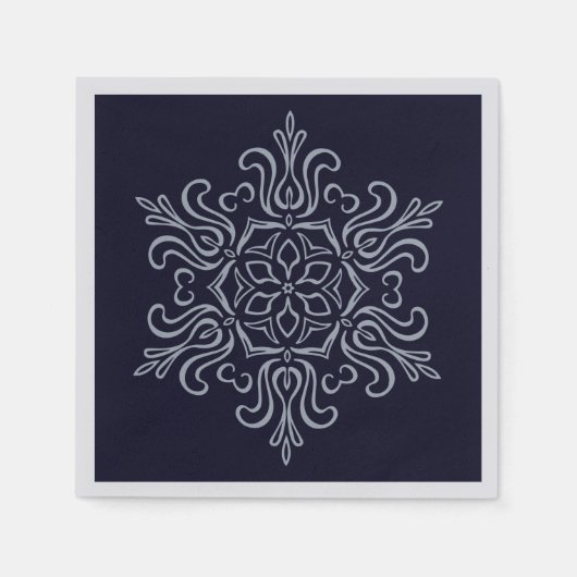  Silver Snowflake Napkins Servet (Voorkant)