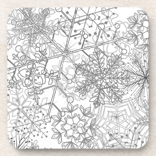 Silver Snowflake Onderzetters - Set van 6 (Voorkant)