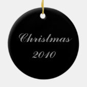 Silver Snowflake op Black Ceramic Ornament (Achterkant)