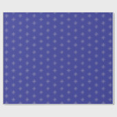 Silver Snowflake op Blue Winter Gift Wrap Cadeaupapier (Vlak)