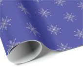 Silver Snowflake op Blue Winter Gift Wrap Cadeaupapier (Rol Hoek)