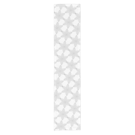 Silver Snowflake op Snow White Table Runner Korte Tafelloper (Voorkant)