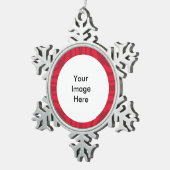 Silver Snowflake Ornament met rood Lijst (Rechts)