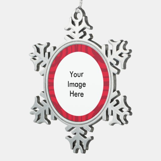 Silver Snowflake Ornament met rood Lijst (Rechts)