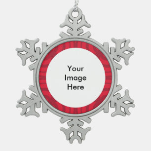 Silver Snowflake Ornament met rood Lijst