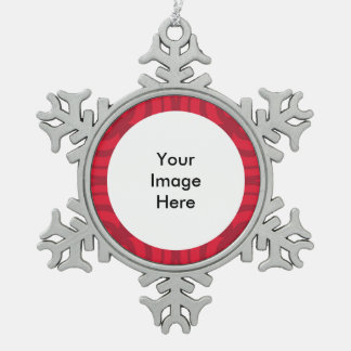 Silver Snowflake Ornament met rood Lijst