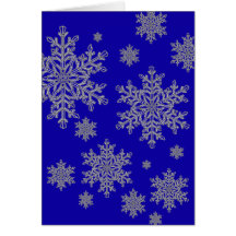 Silver Snowflake Overlay op kobalt Blue