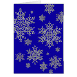 Silver Snowflake Overlay op kobalt Blue