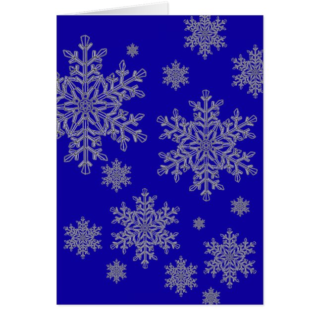 Silver Snowflake Overlay op kobalt Blue (Voorkant)