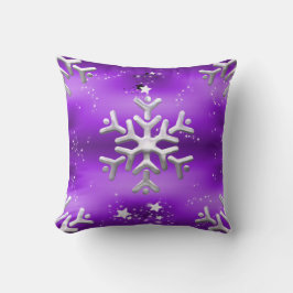 Silver Snowflake Paarse kerst Kussen