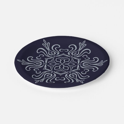  Silver Snowflake Papieren Bordje (Gekanteld)