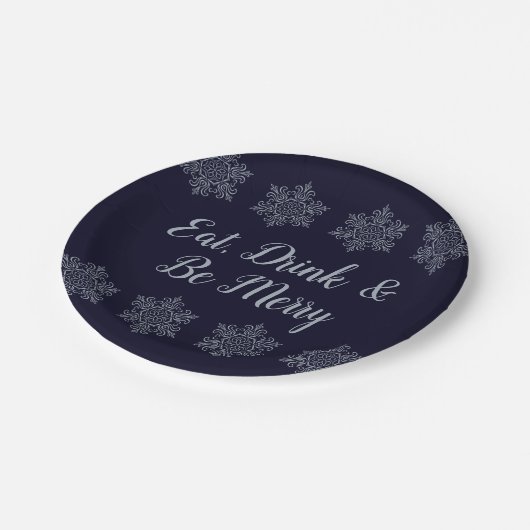  Silver Snowflake Papieren Bordje (Gekanteld)