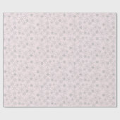 Silver Snowflake Pattern op Roze Kerstwinter Cadeaupapier (Vlak)