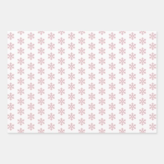 Silver Snowflake Pattern Pink Blue White Kerstmis Inpakpapier Vel (Voorkant 2)