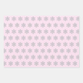 Silver Snowflake Pattern Pink Blue White Kerstmis Inpakpapier Vel (Voorkant)