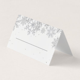 Silver Snowflake Place Cards Kaart