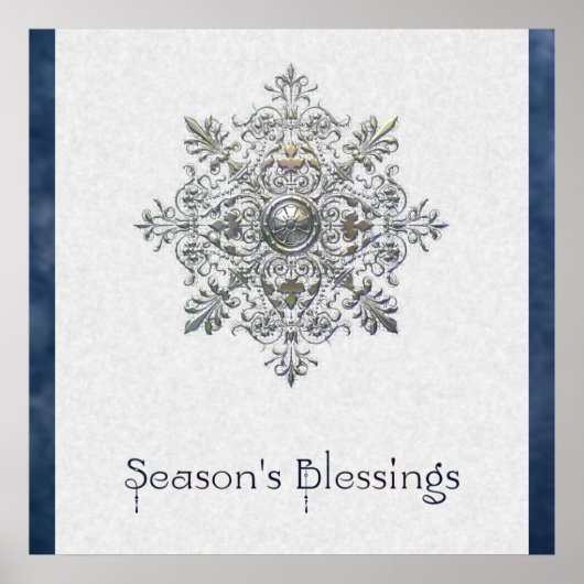 Silver Snowflake Poster (Voorkant)