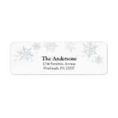 Silver Snowflake Return Address Label (Voorkant)