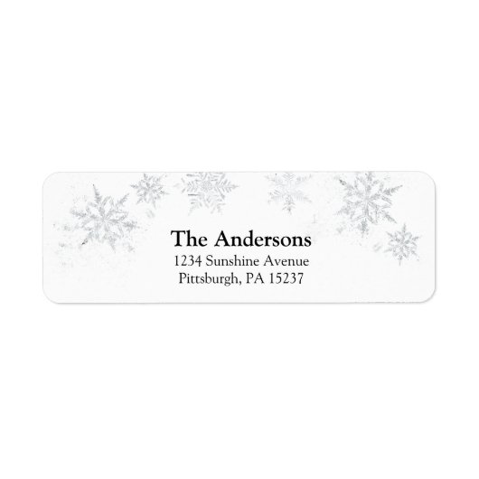 Silver Snowflake Return Address Label (Voorkant)