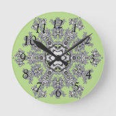 Silver Snowflake Ronde Klok (Voorkant)