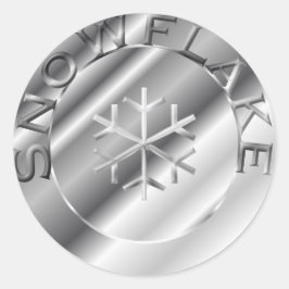 Silver Snowflake Ronde Sticker