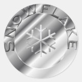 Silver Snowflake Ronde Sticker (Voorkant)