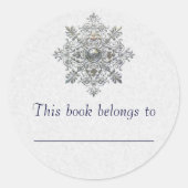 Silver Snowflake Ronde Sticker (Voorkant)