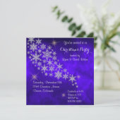 Silver Snowflake Royal Blue-kerstfeest Kaart (Staand voorkant)