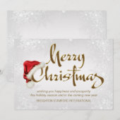 Silver Snowflake Santa Corporate Christmas-Kaart Feestdagenkaart (Voorkant / Achterkant)