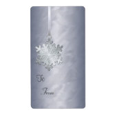 Silver Snowflake Silver Foil Gift Label Label (Voorkant)