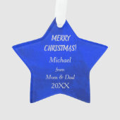 Silver Snowflake Soccer Player op Blue Ornament (achterkant)