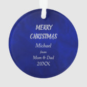 Silver Snowflake Soccer Player op Blue Ornament (achterkant)