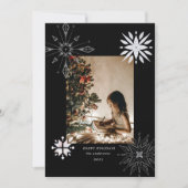 Silver Snowflake Sparkle Foto Vakantie Kaart (Voorkant)