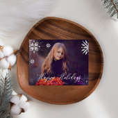 Silver Snowflake Sparkle Foto Vakantie Kaart