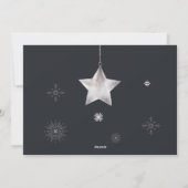 Silver Snowflake Sparkle Foto Vakantie Kaart (Achterkant)