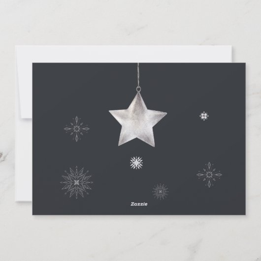 Silver Snowflake Sparkle Foto Vakantie Kaart (Achterkant)