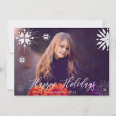 Silver Snowflake Sparkle Foto Vakantie Kaart (Voorkant)