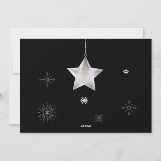 Silver Snowflake Sparkle Foto Vakantie Kaart (Achterkant)