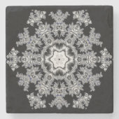 Silver Snowflake Stenen Onderzetter (Voorkant)