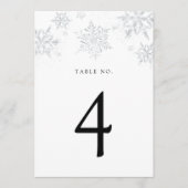 Silver Snowflake Table Number Programmakaart (Voorkant)