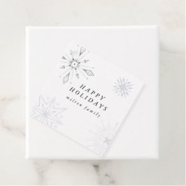 Silver Snowflake Vakantie Favoriet Tags Bedankjes Labels
