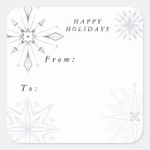 Silver Snowflake Vakantie Vierkante Sticker (Voorkant)