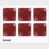 Silver Snowflake Vakantie Vierkante Sticker (Vel)