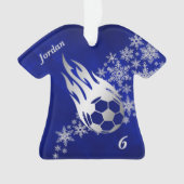 Silver Snowflake Voetbal Flame Ornament (voorkant)