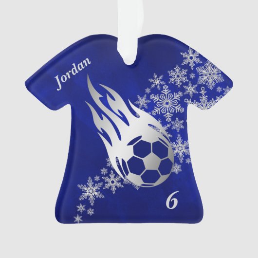 Silver Snowflake Voetbal Flame Ornament (voorkant)