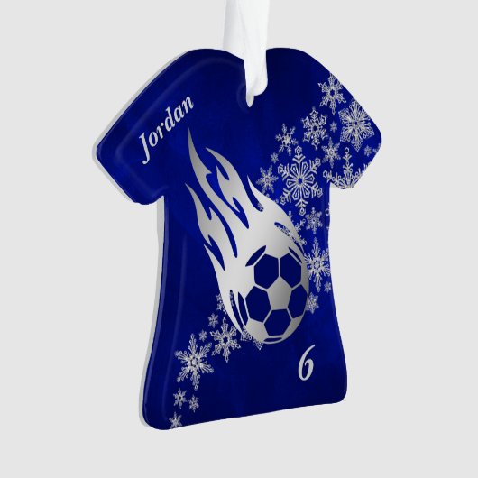 Silver Snowflake Voetbal Flame Ornament (voorkant)