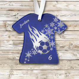 Silver Snowflake Voetbal Flame Ornament