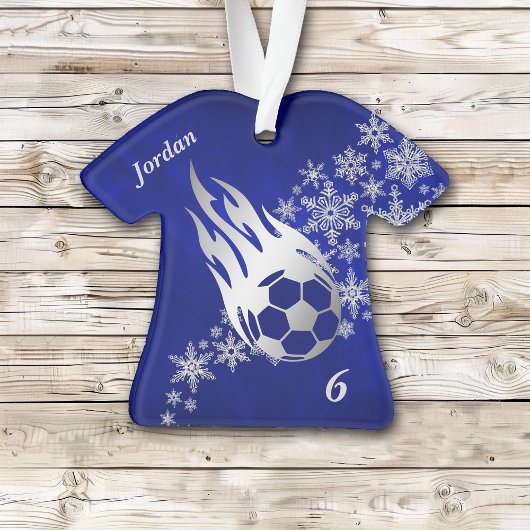 Silver Snowflake Voetbal Flame Ornament