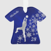 Silver Snowflake Volleyball Player Ornament (voorkant)